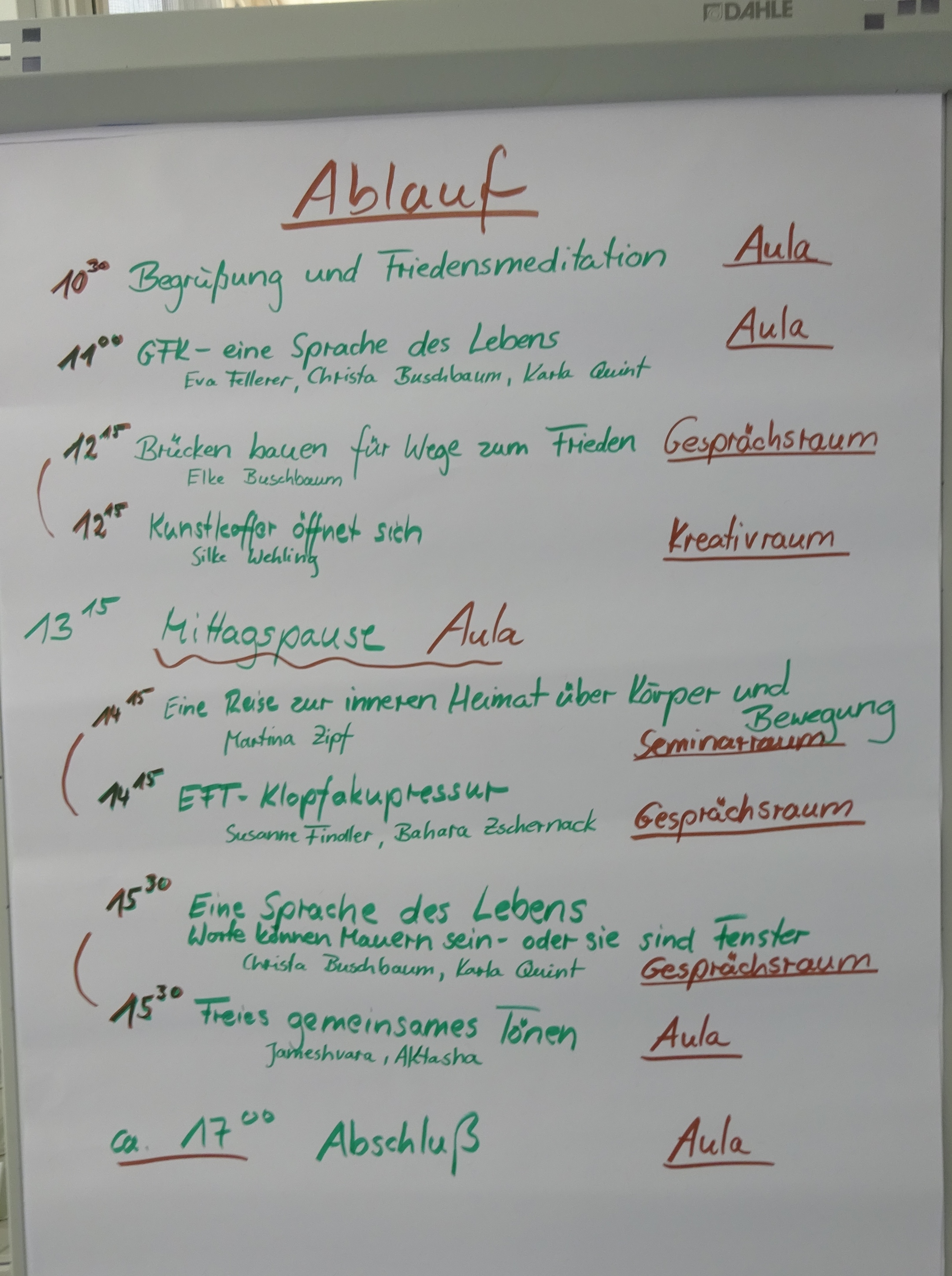 Programm des Friedenstags